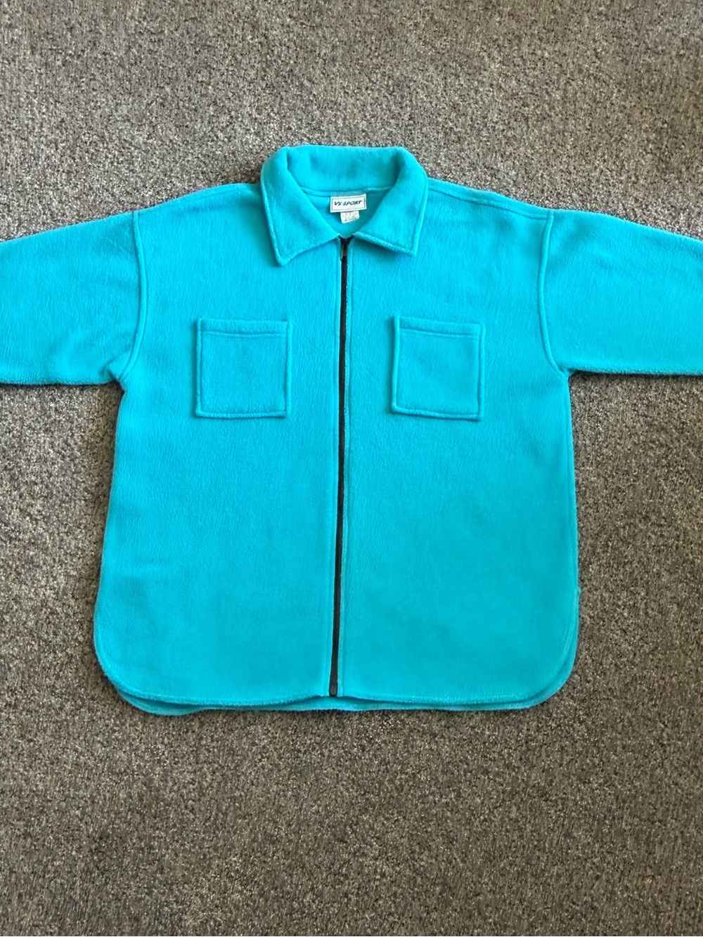 Vintage VS Sport Victoria's Secret Fleece Jacket Shaket in Bright Teal Medium